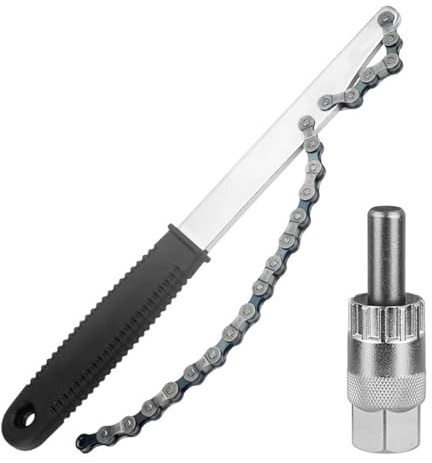 AMISENK Herramienta de extracción de volante de bicicleta, cassettes, llave de bloqueo, látigo de cadena para reparación de bicicletas de carretera, herramienta de látigo de cadena