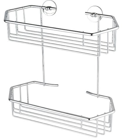 Nie Wieder Bohren BT240P Baath plus Duschkorb, doppelstöckig, verchromt inklusive - Befestigungstechnik