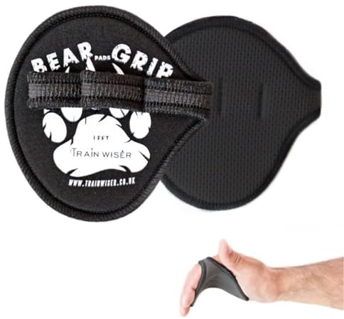 BEAR GRIP® Neoprene Gym Gloves for Men & Women – Hygienic Alternative to Weight Lifting Gloves, Open-Hand Grips for Weight Lifting, CrossFit, Barbell & Dumbbell Workouts - (Black)