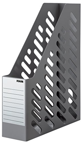 HAN Stehsammler KLASSIK - 2 STÜCK, moderner Stehsammler im zeitgemäßen Design. Funktional, hochwertig und schick bis Format DIN A4/C4, dunkelgrau, 1600-191