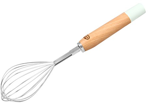 Dr. Oetker Schneebesen mit Holzgriff, Ballonschneebesen aus rostfreiem Edelstahl, (Farbe: Bunt), Menge: 1 Stück, 27 x 5 x 1 cm