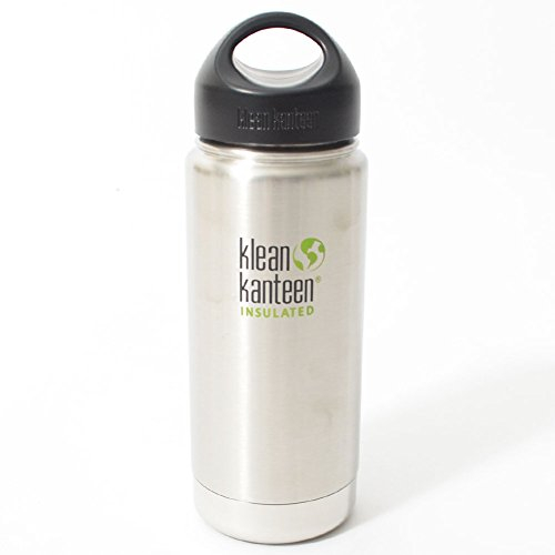 Klean Kanteen Erwachsene Wide Vakuumisoliert mit Loop Cap Trinkflasche, Brushed Stainless, M