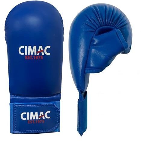 CIMAC Competition Karate Mitts with Thumb - Senior, Blue - Protects Your Hands During Training and Sparring, Lightweight & Durable, with Injection-Moulded Foam Padding