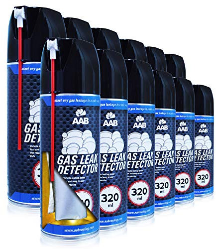 AABCOOLING Gas Leak Detector 320ml - Värdepaket - 12 st - Brännbar Gasmätare, Bärbara Gasdetektorsniffer, Gasanalysatormätare, Naturgasläckare Detektor, Kan Upptäcka Luft eller Gaser, Läcksökare