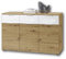 Stella Trading Universal Kommode in Artisan Eiche Optik, weiß - Schlichtes Sideboard mit viel Stauraum für Ihren Wohnbereich - 135 x 90 x 40 cm (B/H/T)