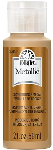 FolkArt Metallic Acrylic Craft Paint, Bronze Metal 2 fl oz Premium Metallic Finish Paint, Perfect For Easy To Apply DIY Arts And Crafts, 36269