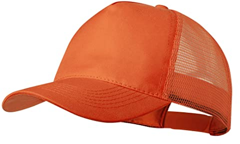 Gorra Trucker, Casual Cap, Gorra de Béisbol 5 Paneles con Malla en la Parte Trasera, Ajustable con Cierre de Plástico. Gorra Hombre Mujer Verano. (Naranja)