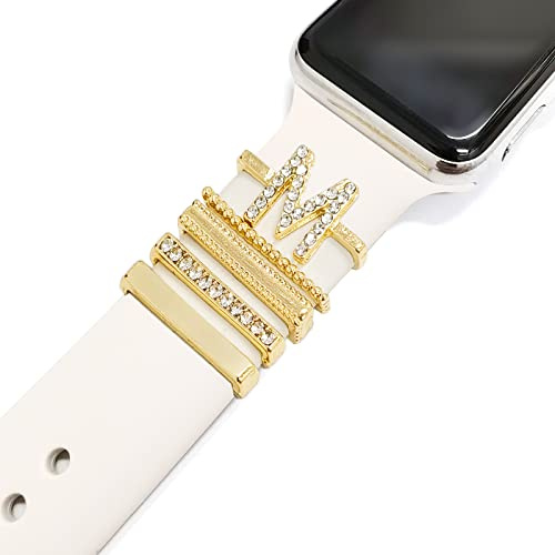 Boucles d'anneau décoratives en acier inoxydable Bijoux Accessoire de bracelet de montre Compatible avec Apple Watch Bracelets en Charms pour Galaxy Watch Band Fit for All Watch Bands 6