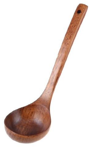 Hagsnec manico dritto legno zuppa cucchiaio mestolo 28 cm lungo