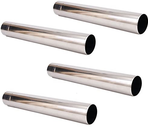 HEIBTENY 4 tubos de chimenea de 60 mm de diámetro para estufa, accesorios de chimenea de acero inoxidable plateado para estufa de leña, quemador de leña, calentador de agua, camping (30 cm de largo)