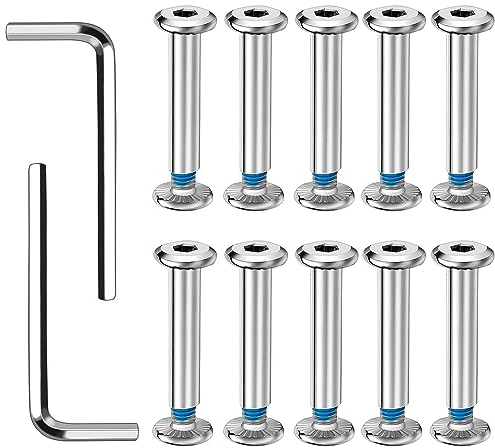 DTYGUIXE 12 Stück Skating Schrauben Inline Skate Rad Schraube Inline Rollschuh Schrauben Skateboard-Radschrauben-Set Skate Wheel Bolt Set Inline Skate Schrauben mit 12 Muttern und 2 Inbusschlüssel