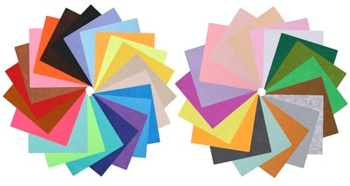 Grevosea 40 Farben Filzstoff Super Weich 10x10cm Filz Bastelfilz Filz zum Basteln für Handarbeit Diy