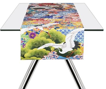 Excelsa Kimono Bordslöpare i 100 % bomull, 45 x 140, orientalisk dekoration