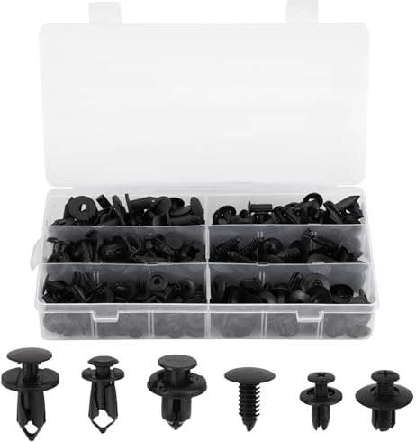 190 Pezzi Rivetti In Plastica Per Auto, 6 Tipi Diversi Clip In Plastica Per Paraurti Universali, Carrozzeria Mollette Clips de Fixation Voiture Set, Camion, Motocicli, Autobus e Treni
