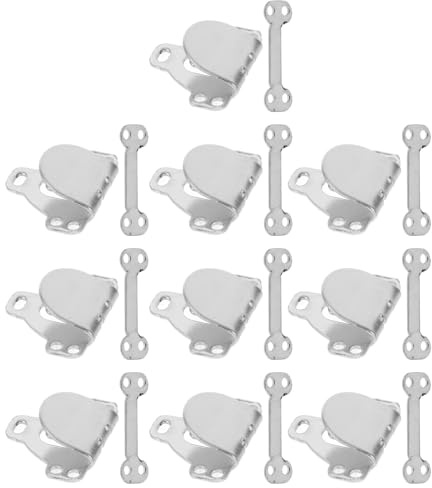 JOINPAYA Lot de 10 sets de Crochets et Œillets Métalliques Argentés Taille 11 Fermetures à Agrafes pour Pantalons Jupes et Vêtements Accessoires de Couture Robustes et Vintage pour