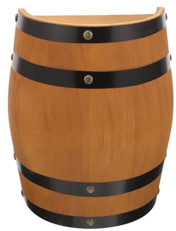 Holibanna Barril Decorativo de Madera para Pared, Adorno Retro Forma de Barrica de Roble, Adecuado para Bar y Bodega, No se Deforma