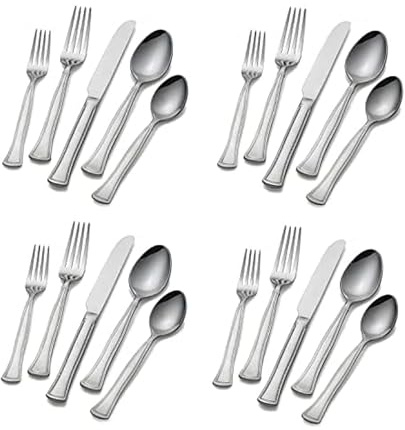 Gourmet Basics by Mikasa 5121258 Chadwick 20-Piece Stainless Steel Flaware Set, Service for 4