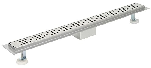 Zelsius Edelstahl Duschablauf Bendigo befliesbar | 90 cm | Bodenablauf quadratisch für bodengleiche Dusche | Duschrinne mit Siphon und Haarsieb, Geruchsverschluss | Duschabfluss flach
