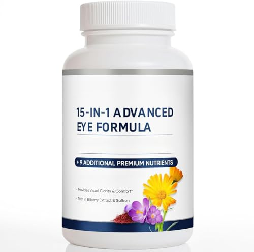Formula avanzata per gli occhi 15 in 1, integratore di vitamine e minerali per gli occhi focalizzato sulla salute quotidiana degli occhi