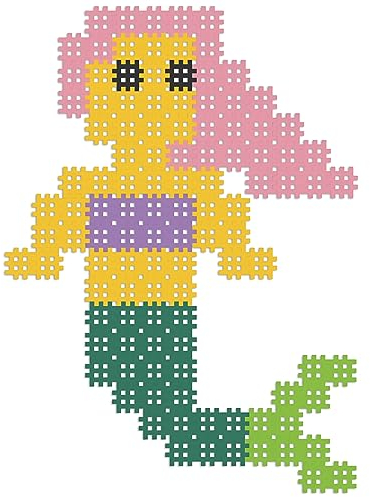 Marioinex Micro Waffle Mermaid 150 Elemente - Bausteine Kinder - Waffelblöcke Bausteine - Konstruktionsspielzeug - Noppers Steckbausteine - Sensorik Spielzeug - Montessori Bausteine