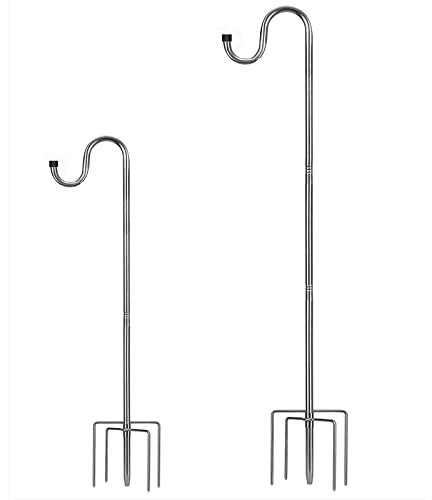 HOME RIGHT Vogelfutterstation, 76,2 bis 238,8 cm, verstellbarer Schäferhaken, strapazierfähig, 5 Zinken, Metallhaken, Gartenpflanzenhaken für Hochzeitsdekoration (1 Stück)