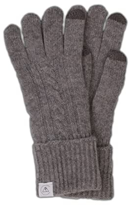 CASH-MERE.CH Gants élégants 100 % cachemire avec motif, compatible avec écran tactile pour homme et femme (S/M et L/XL), gris, L-XL