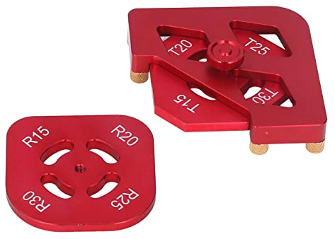 ViaGasaFamido Frässchablone aus Aluminiumlegierung, Runde Ecke, Radius, Jig-Werkzeug-Set, Holzbearbeitungs-Fase, Fräsen, Abgerundete Ecken, Fräser-Schablonenwerkzeug