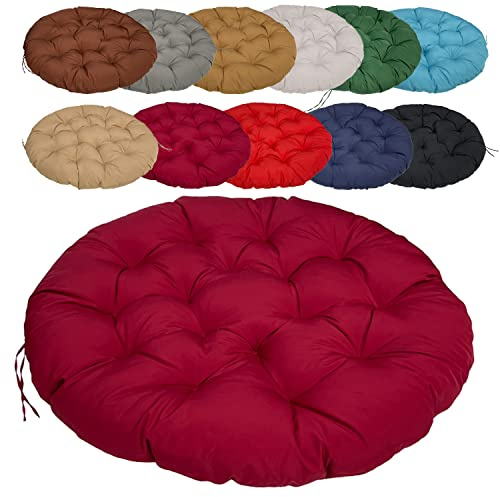 Coussin de Chaise Rond rembourré 60cm/23.62in, Coussin balancelle, Épaissir Antidérapant Facile à Nettoyer, pour Jardin, Salle à Manger, Chaise de Bureau - Bordeaux