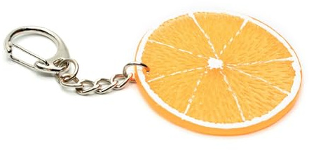 Miniblings anka nyckelring drake havsfågel trä djur vit – handgjorda modesmycken – nyckelkedja hänge, Orange, 50mm