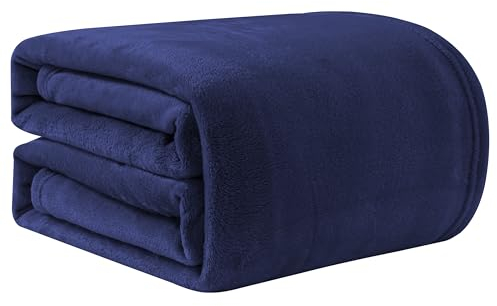 Good Nite Fleece Blanket Fluffy Throw Blankets Flannel Warm Soft Throw For Sofa Couch Bedspread Machine Washable (Navy, Single)