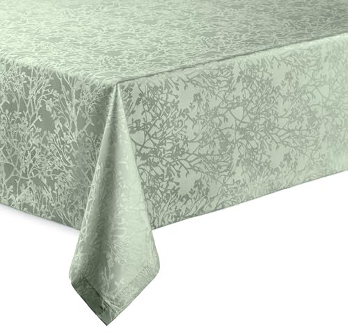 Hochwertige Tischdecke mit Saumrand Harmony Salbeigrün Eckig 135 x 200 cm pflegeleicht