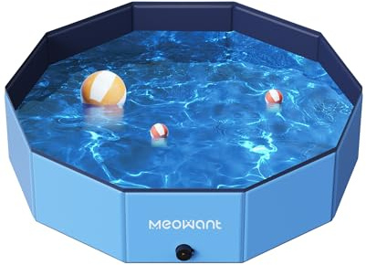 Meowant Piscine pour Chiens, Piscines Pliables pour Chiens de Grande Taille, Piscine de Bain pour Animaux de Compagnie, Baignoire Portable antidérapante pour Chien Intérieure et Extérieure (120 * 30)
