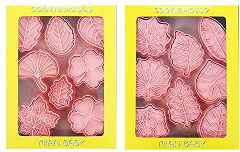 16 pezzi Tropicale Foglie Taglierine per Biscotti Foglie di Palma Fondente Stampi per Taglierina Fondente Strumenti Decorativi per Cuocere Stampi per Stampi di Zucchero