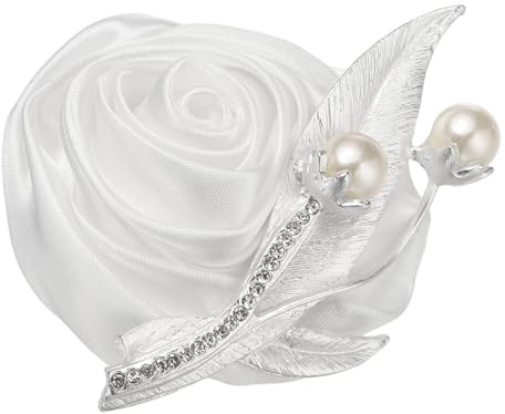 sourcing map Boutonnieres for Men/Women, White Groom Corsage Artificial Flower with Mount Pin for Wedding Decoration, Ceremony, Prom, Homecoming