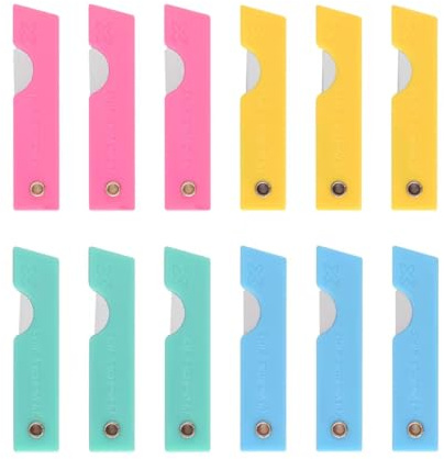 Qaixwuyi 24 stycken vikbar brevöppnare minilåda fräs liten verktygskniv, skärkniv, mini användningskniv, bärbar universalkniv för kartong papperslåda förpackning post papper 4 färger