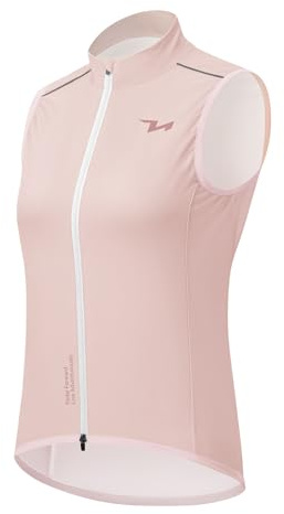 ROCKBROS TVI Women's Cycling Vests Lightweight Breathable Bicycle Sleeveless Jacket Reflective Cycle Gilets for Bike Riding Running Hiking Camping Pink Xs