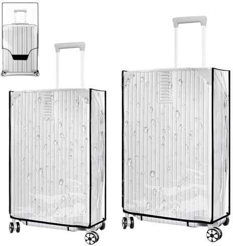 Vexran Paquete de 3 Funda para Maletas para Equipaje, Impermeables Transparentes, para Maletas de 20, 24 y 28 Pulgadas, Grandes, Medianas y pequeñas, De PVC