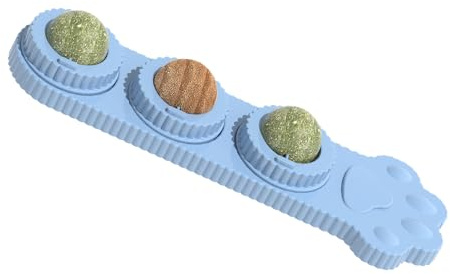 Palline Di Gatta - Giocattolo Girevole Per Gatti Da 5 Cm, Palla Da Masticare Per Montaggio A Parete, Potenziatore Per La Cura Dei Denti, Snack Per La Pulizia Dei Denti | Palla Interattiva Per Lec