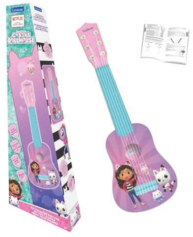 Lexibook, Gabby et la Maison Magique, Ma première Guitare pour Enfant, 6 Cordes en Nylon, 53 cm, Guide Inclus, Rose, K200GDHLXB