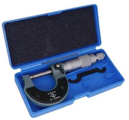 Calibro micrometrico esterno 0-25 mm 0,01 mm, calibro di misurazione in metallo ad alta precisione