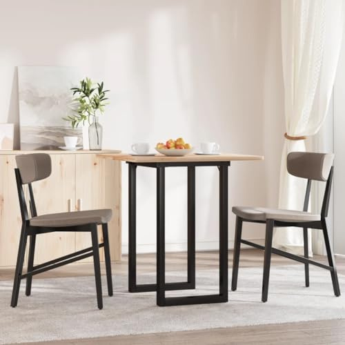Owoxanthellate Tavolo da pranzo a forma di O, struttura in acciaio nero, 50 x 40 x 73 cm, verniciato a polvere, stile industriale, gambe da tavolo, robusto e durevole, per cucina, soggiorno, ufficio