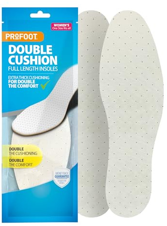 Profoot Insoles for Women, Double Cushion Full Length Shoe Inserts with Extra Thick Cushioning, Double Layer Insole For Everyday Comfort, Promotes Better Airflow, Trim to Fit, One Size, 1 Pair