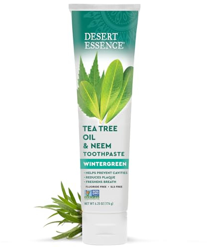 Desert Essence Natural Tea Tree Oil and Neem Toothpaste, 176g (6.25 OZ)
