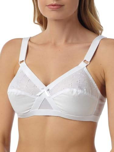 Marlon Women's Grace Everyday Bra, White, 44B