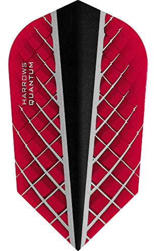 Harrows Quantum X Dart Flights - 100 Micron - Slim - 3D Effect - Red- 1 Set (3)