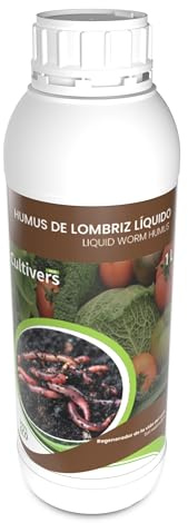 CULTIVERS Humus Líquido de Lombriz Ecológico 1 L. Materia Orgánica rica en Microorganismos. Regenerador de la vida del Suelo