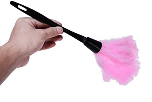N-brand Pulabo - Plumero de microfibra suave de 35 cm, antiestático, plumero de pavo, limpiador de fibras, color rosa, elegante y práctico