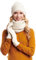 Hilltop Winter Kombi Set aus Loop-Schal, passender Strickmütze und Handschuhe, 3-teilig, Geschenk für Frauen, Farbe:Beige