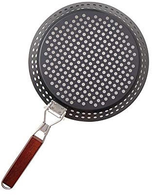 MEETOZ Nonstick Grilling 12 Skillet with Removable Handle, Nonstick Grilling Tray Durable Grill Pans with Holes for Outdoor Grill Small and Big Topper Baskets BBQ Accessories for Vegetable, Fish