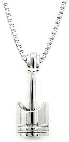 WEIYIing Collana per Auto Torque Ciondolo per Motore da Uomo in Acciaio Inossidabile Punk da Uomo Ciondolo per Locomotiva retrò in Acciaio Inossidabile,Pistone Argento